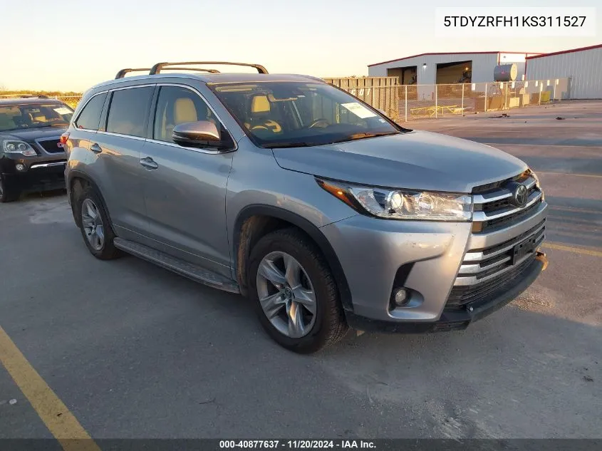 2019 Toyota Highlander Limited VIN: 5TDYZRFH1KS311527 Lot: 40877637