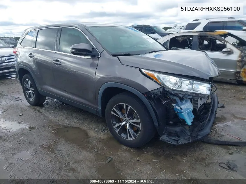 2019 Toyota Highlander Le VIN: 5TDZARFHXKS056100 Lot: 40878969