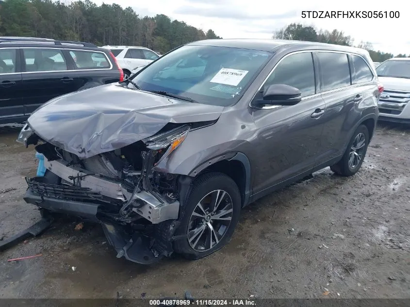 2019 Toyota Highlander Le VIN: 5TDZARFHXKS056100 Lot: 40878969