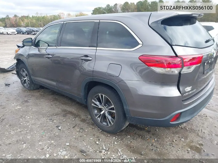 2019 Toyota Highlander Le VIN: 5TDZARFHXKS056100 Lot: 40878969