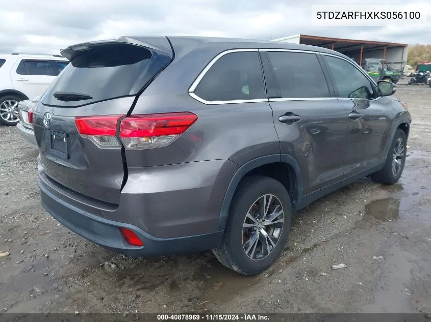 2019 Toyota Highlander Le VIN: 5TDZARFHXKS056100 Lot: 40878969