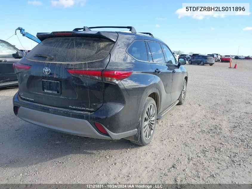 2020 Toyota Highlander Platinum VIN: 5TDFZRBH2LS011896 Lot: 12121831