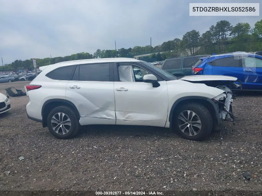 5TDGZRBHXLS052586 2020 Toyota Highlander Xle