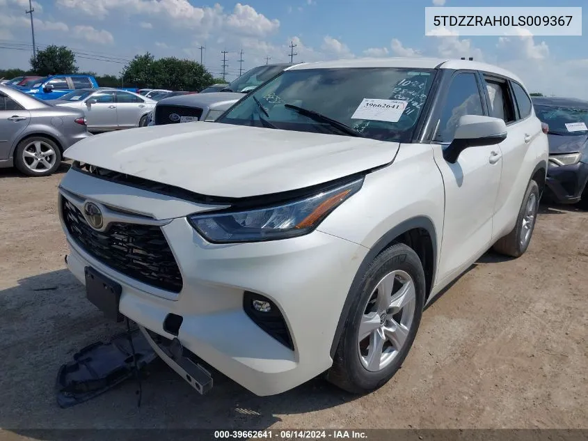 2020 Toyota Highlander Le VIN: 5TDZZRAH0LS009367 Lot: 39662641