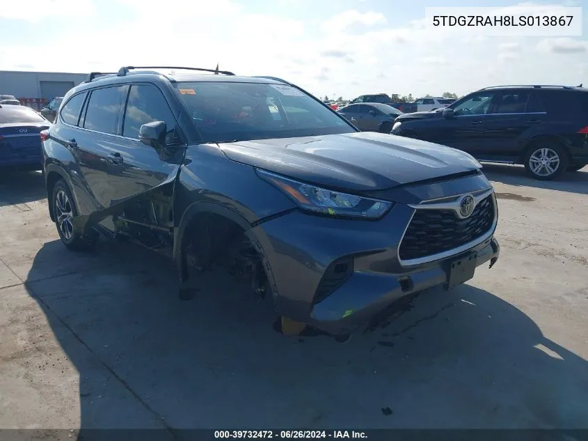 2020 Toyota Highlander Xle VIN: 5TDGZRAH8LS013867 Lot: 39732472