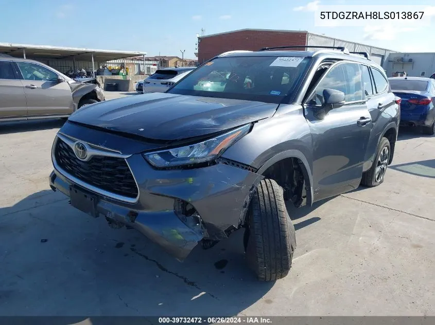 2020 Toyota Highlander Xle VIN: 5TDGZRAH8LS013867 Lot: 39732472