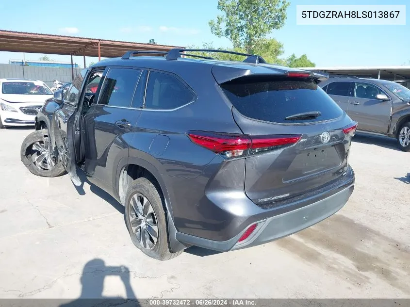 2020 Toyota Highlander Xle VIN: 5TDGZRAH8LS013867 Lot: 39732472