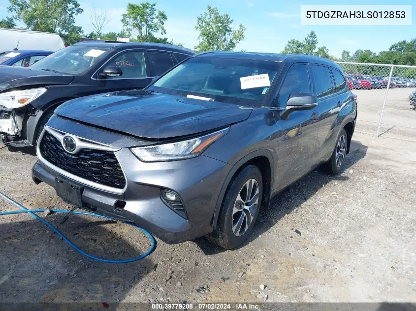 2020 Toyota Highlander Xle VIN: 5TDGZRAH3LS012853 Lot: 39779208