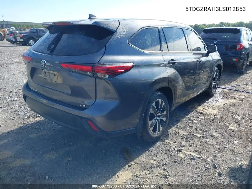 2020 Toyota Highlander Xle VIN: 5TDGZRAH3LS012853 Lot: 39779208