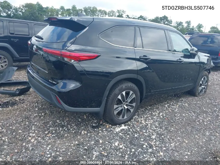 2020 Toyota Highlander Xle VIN: 5TDGZRBH3LS507746 Lot: 39908854