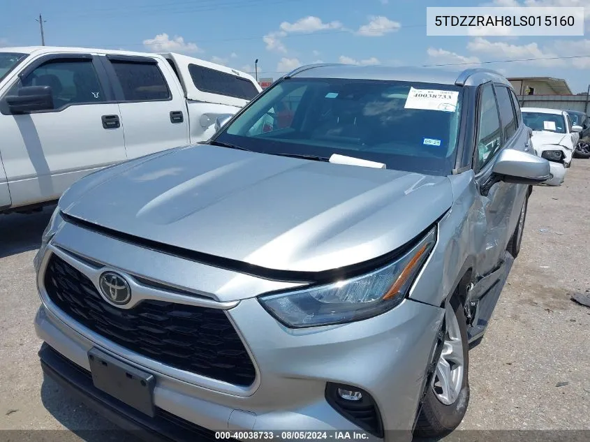 5TDZZRAH8LS015160 2020 Toyota Highlander Le