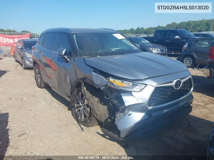 2020 Toyota Highlander Xle VIN: 5TDGZRAH5LS013020 Lot: 40195776