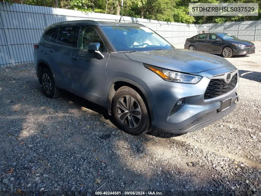 2020 Toyota Highlander Xle VIN: 5TDHZRBH5LS037529 Lot: 40244581