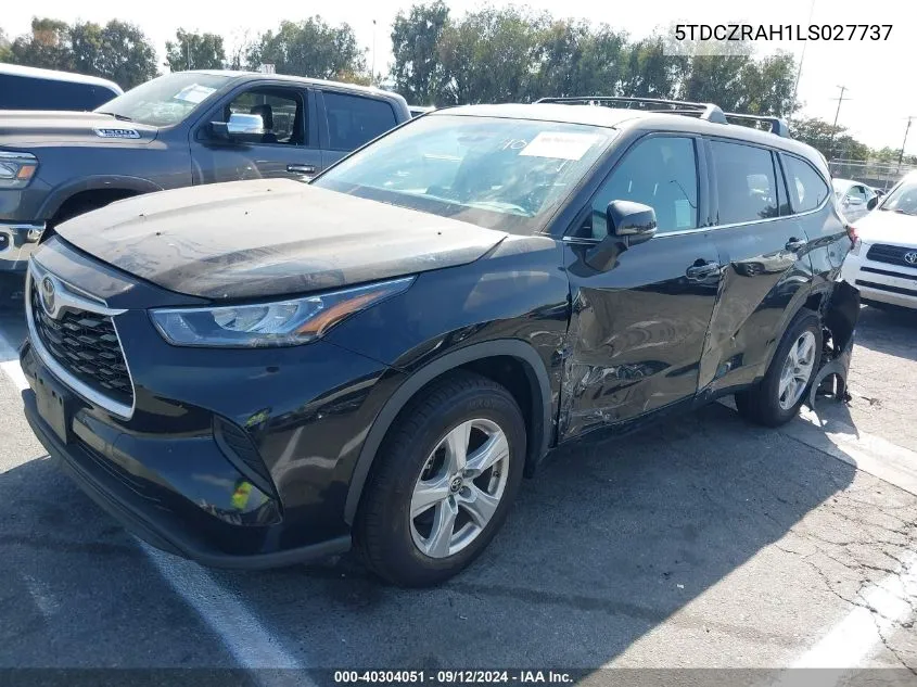 2020 Toyota Highlander L VIN: 5TDCZRAH1LS027737 Lot: 40304051