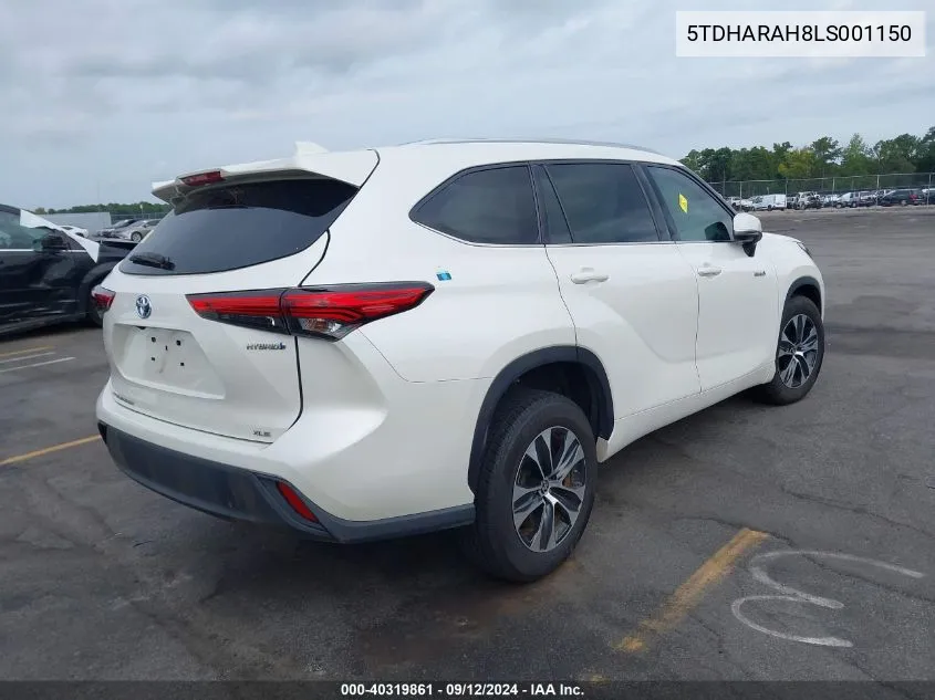 2020 Toyota Highlander Hybrid Xle VIN: 5TDHARAH8LS001150 Lot: 40319861