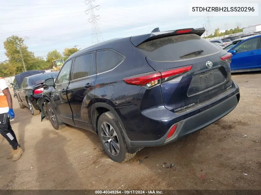 2020 Toyota Highlander Xle VIN: 5TDHZRBH2LS520296 Lot: 40349264