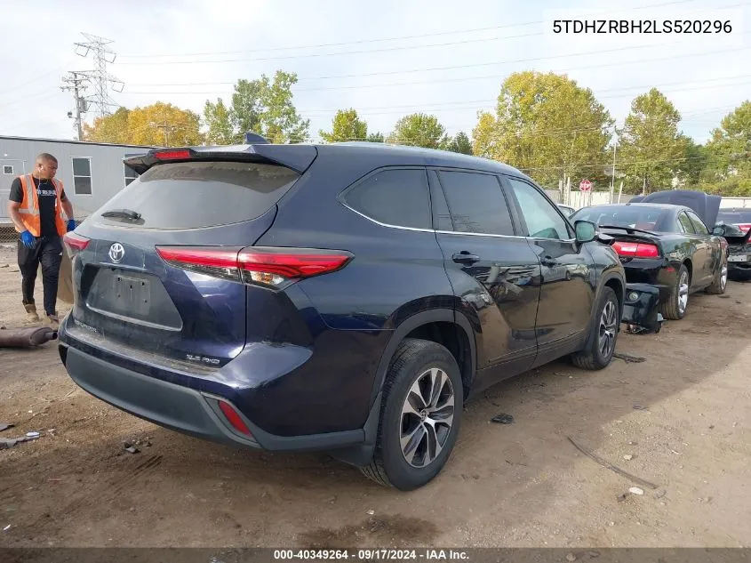 2020 Toyota Highlander Xle VIN: 5TDHZRBH2LS520296 Lot: 40349264