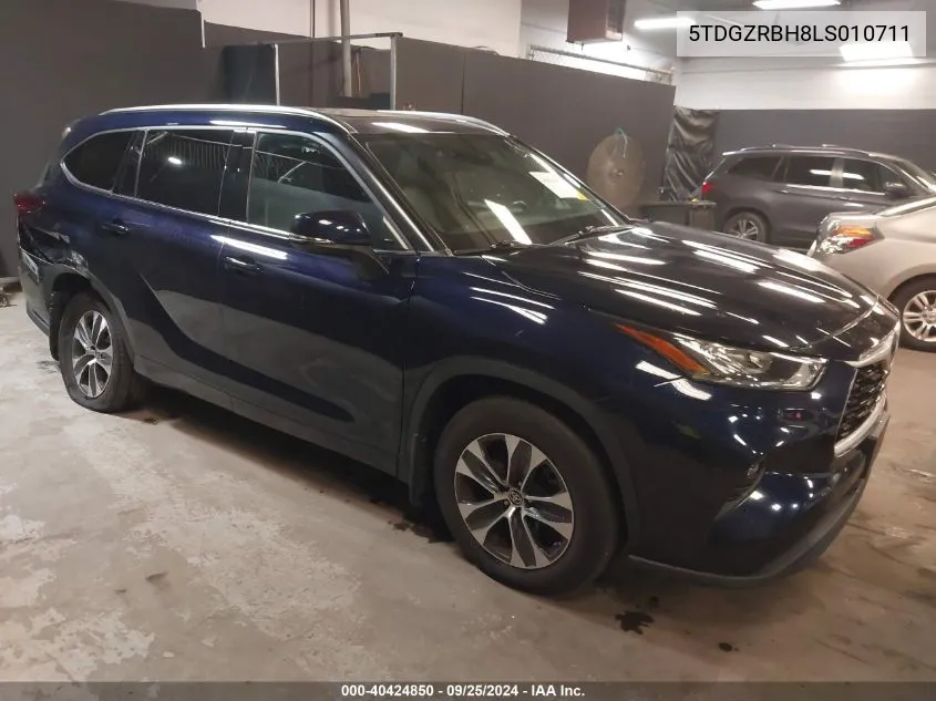 2020 Toyota Highlander Xle VIN: 5TDGZRBH8LS010711 Lot: 40424850