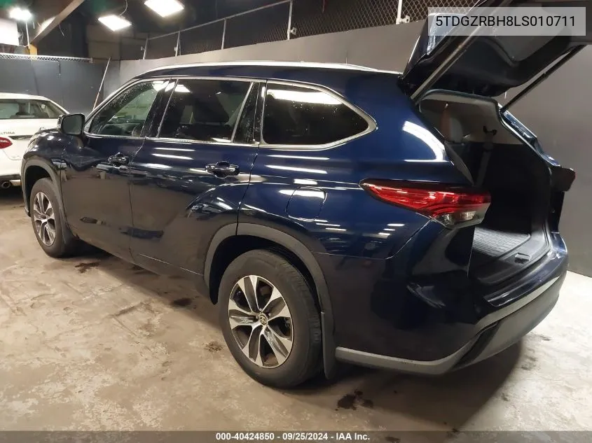 2020 Toyota Highlander Xle VIN: 5TDGZRBH8LS010711 Lot: 40424850