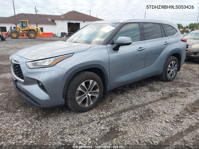 2020 Toyota Highlander Xle VIN: 5TDHZRBH9LS053426 Lot: 40458062