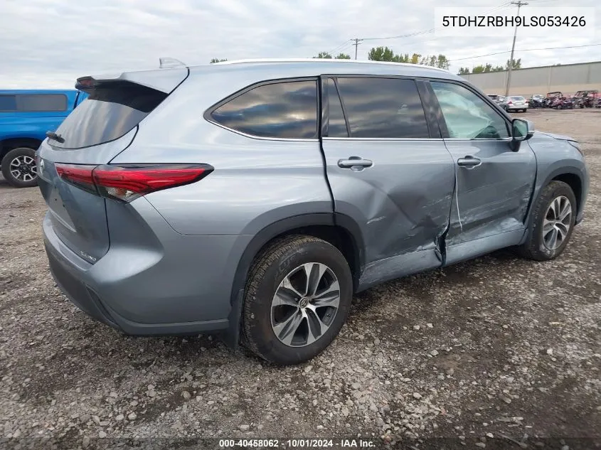 2020 Toyota Highlander Xle VIN: 5TDHZRBH9LS053426 Lot: 40458062