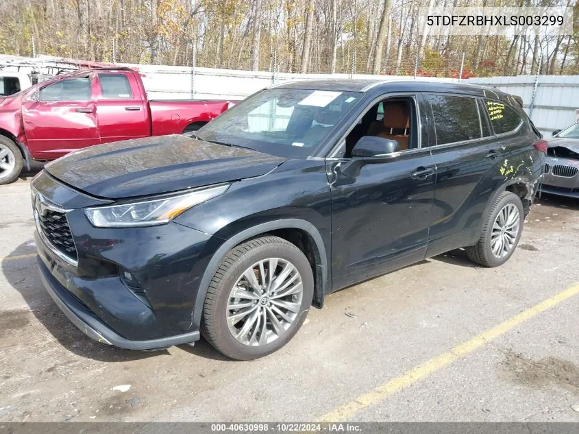 2020 Toyota Highlander Platinum VIN: 5TDFZRBHXLS003299 Lot: 40630998