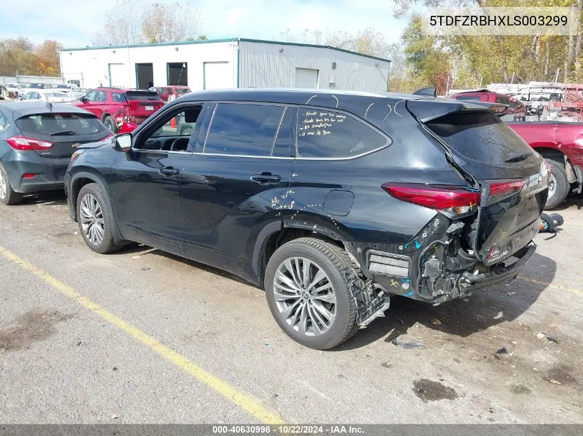 2020 Toyota Highlander Platinum VIN: 5TDFZRBHXLS003299 Lot: 40630998