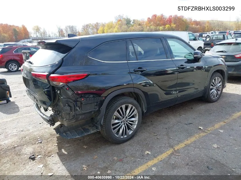 2020 Toyota Highlander Platinum VIN: 5TDFZRBHXLS003299 Lot: 40630998