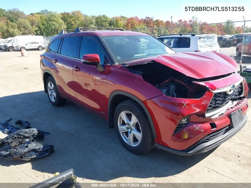 2020 Toyota Highlander Hybrid Le VIN: 5TDBBRCH7LS513255 Lot: 40631525