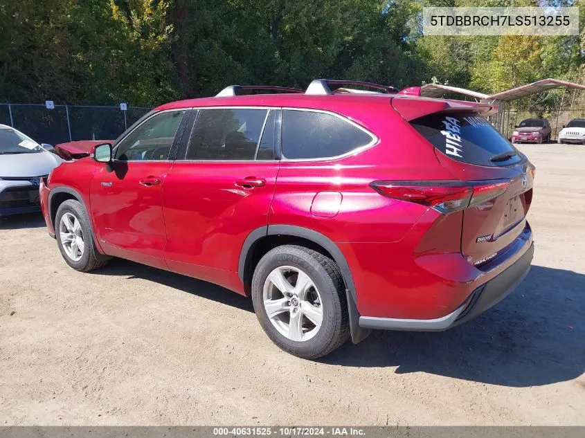 2020 Toyota Highlander Hybrid Le VIN: 5TDBBRCH7LS513255 Lot: 40631525