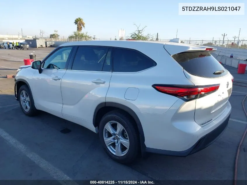 2020 Toyota Highlander Le VIN: 5TDZZRAH9LS021047 Lot: 40814225