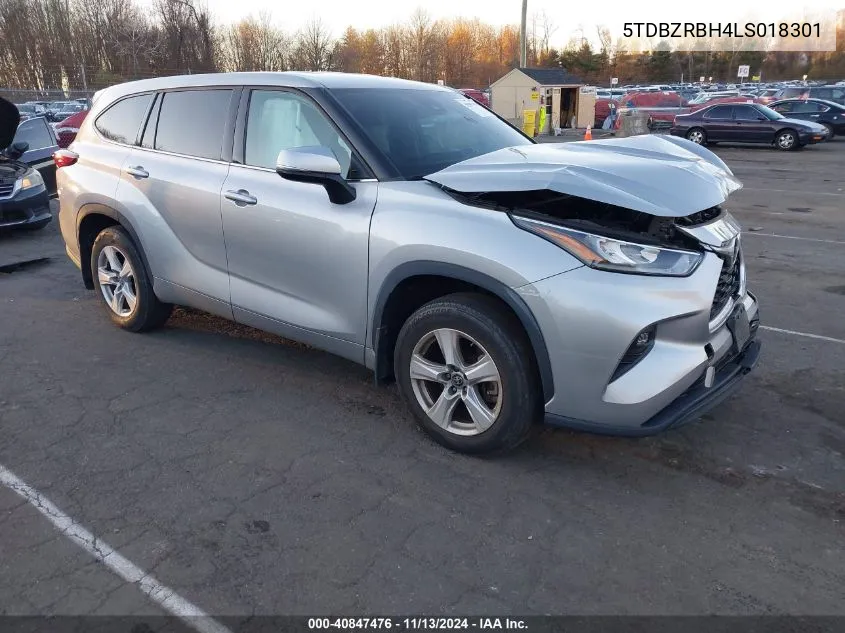 2020 Toyota Highlander Le VIN: 5TDBZRBH4LS018301 Lot: 40847476