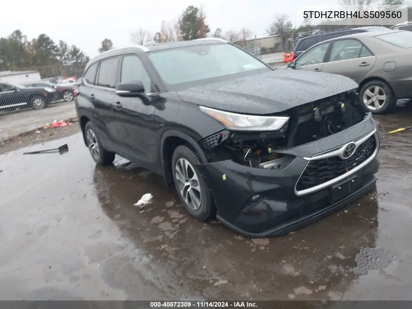 2020 Toyota Highlander Xle VIN: 5TDHZRBH4LS509560 Lot: 40872309