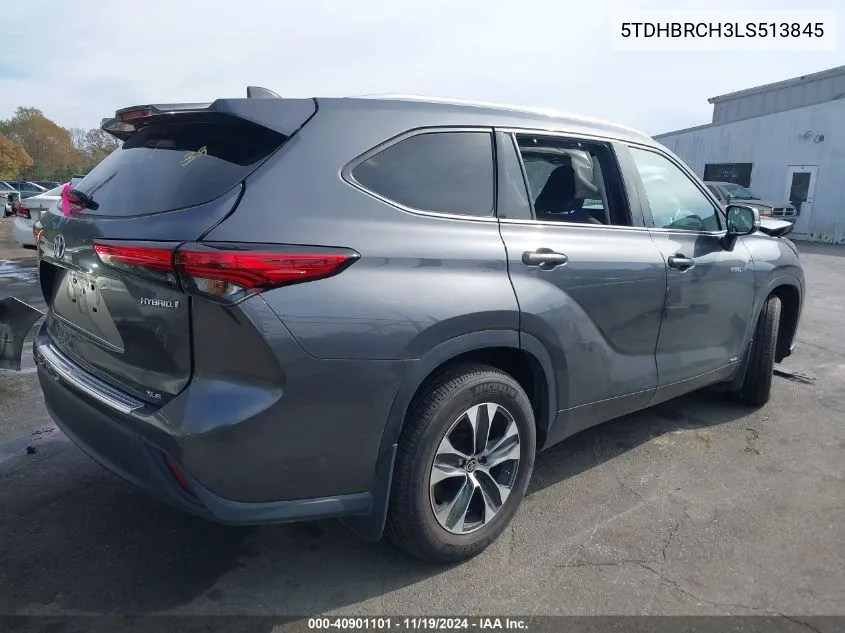 2020 Toyota Highlander Hybrid Xle VIN: 5TDHBRCH3LS513845 Lot: 40901101