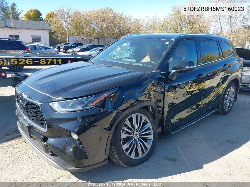 2021 Toyota Highlander Platinum VIN: 5TDFZRBH6MS160023 Lot: 12130328