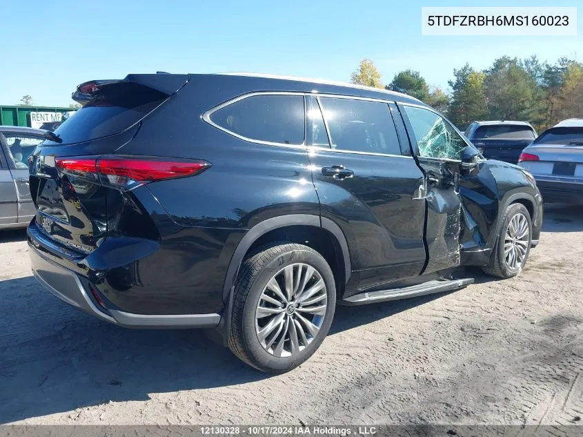 2021 Toyota Highlander Platinum VIN: 5TDFZRBH6MS160023 Lot: 12130328