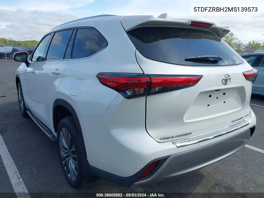 2021 Toyota Highlander Platinum VIN: 5TDFZRBH2MS139573 Lot: 39005982