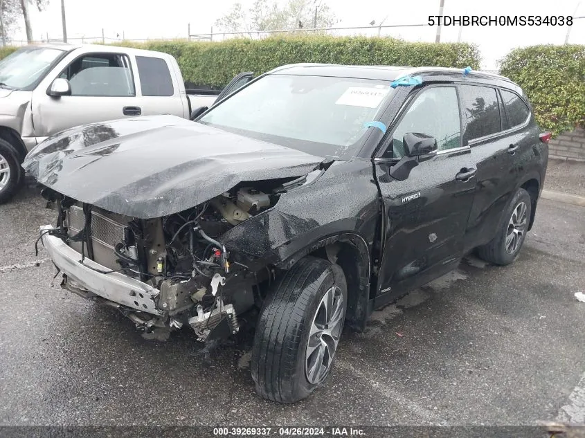 5TDHBRCH0MS534038 2021 Toyota Highlander Hybrid Xle