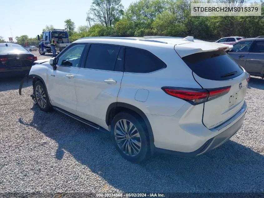 2021 Toyota Highlander Hybrid Platinum VIN: 5TDEBRCH2MS015379 Lot: 39334568