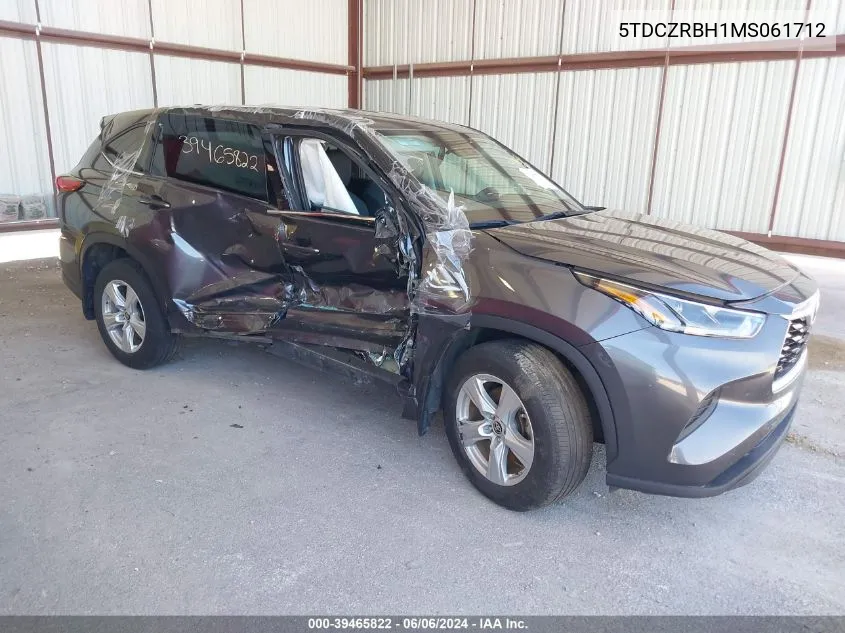 5TDCZRBH1MS061712 2021 Toyota Highlander L