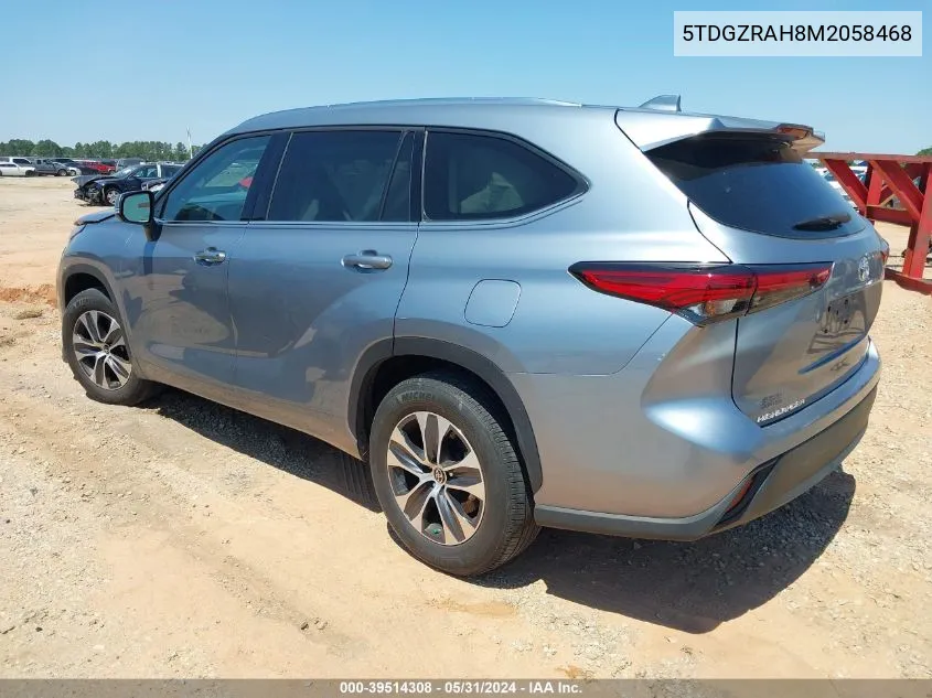 5TDGZRAH8M2058468 2021 Toyota Highlander Xle