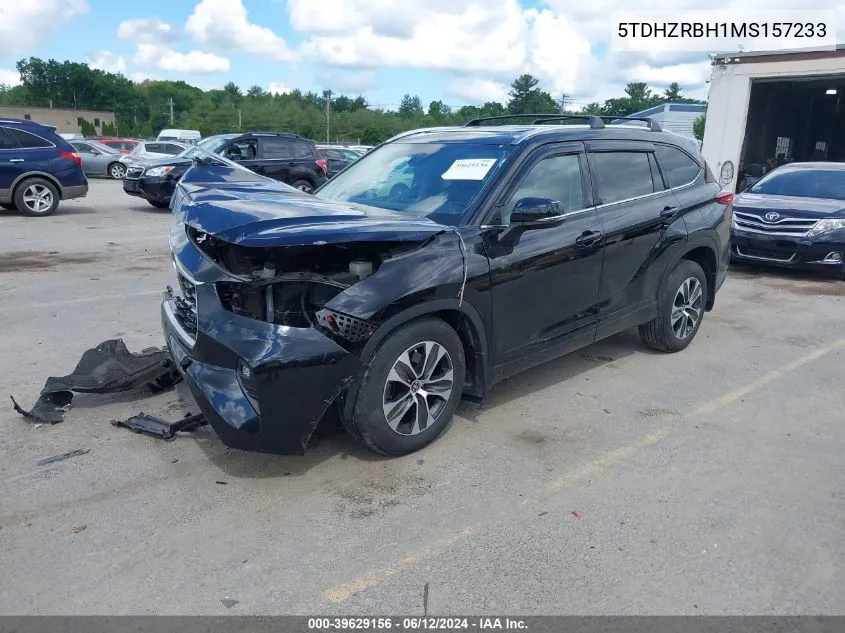 2021 Toyota Highlander Xle VIN: 5TDHZRBH1MS157233 Lot: 39629156