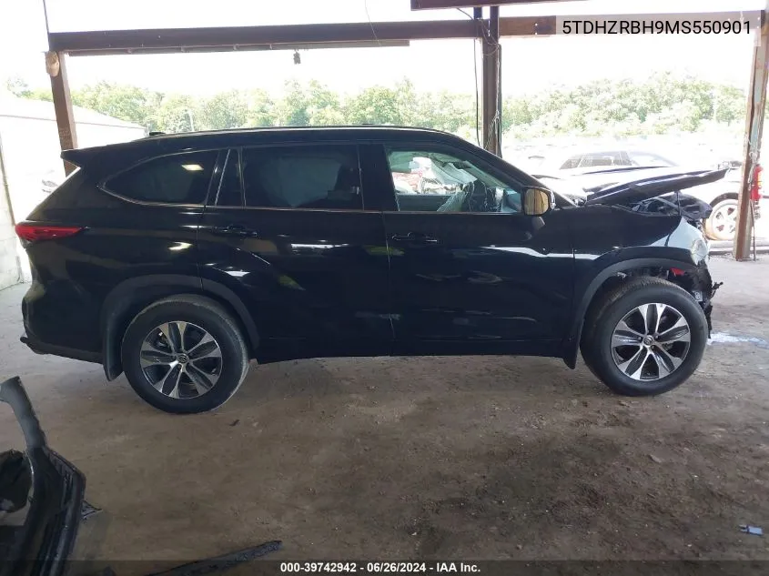 2021 Toyota Highlander Xle VIN: 5TDHZRBH9MS550901 Lot: 39742942