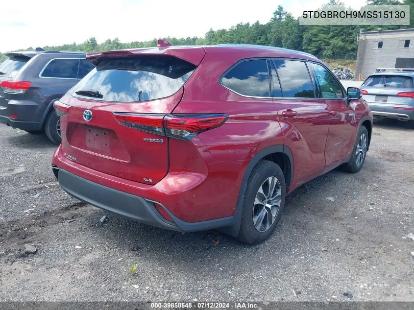 5TDGBRCH9MS515130 2021 Toyota Highlander Hybrid Xle