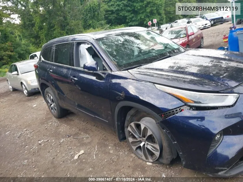 2021 Toyota Highlander Xle VIN: 5TDGZRBH4MS112119 Lot: 39867407