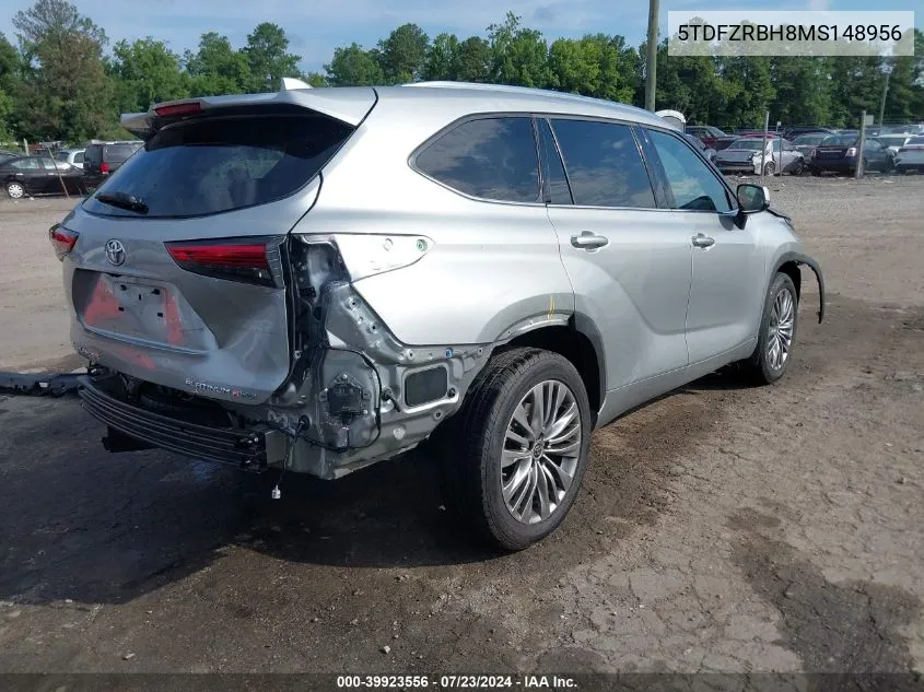 2021 Toyota Highlander Platinum VIN: 5TDFZRBH8MS148956 Lot: 39923556