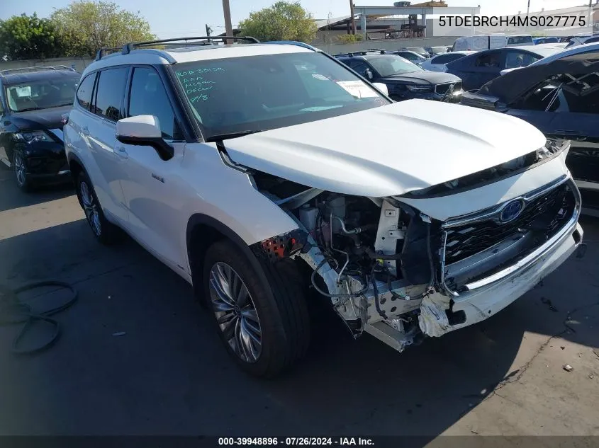 5TDEBRCH4MS027775 2021 Toyota Highlander Hybrid Platinum