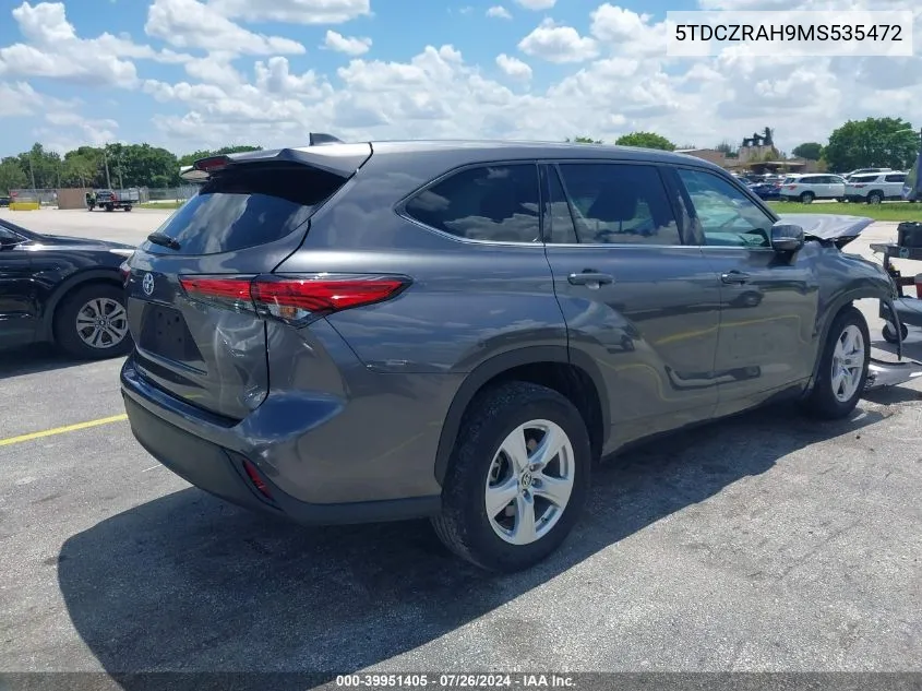 5TDCZRAH9MS535472 2021 Toyota Highlander L