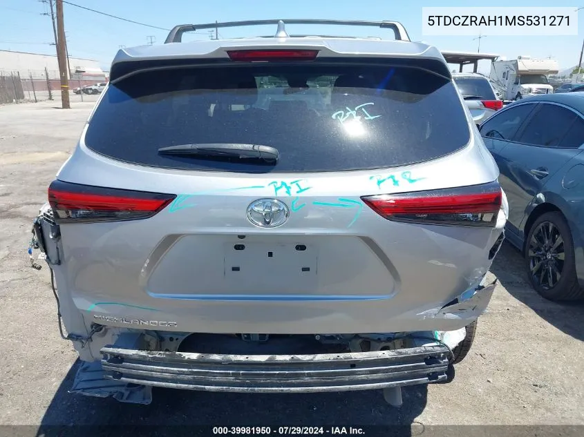 5TDCZRAH1MS531271 2021 Toyota Highlander L