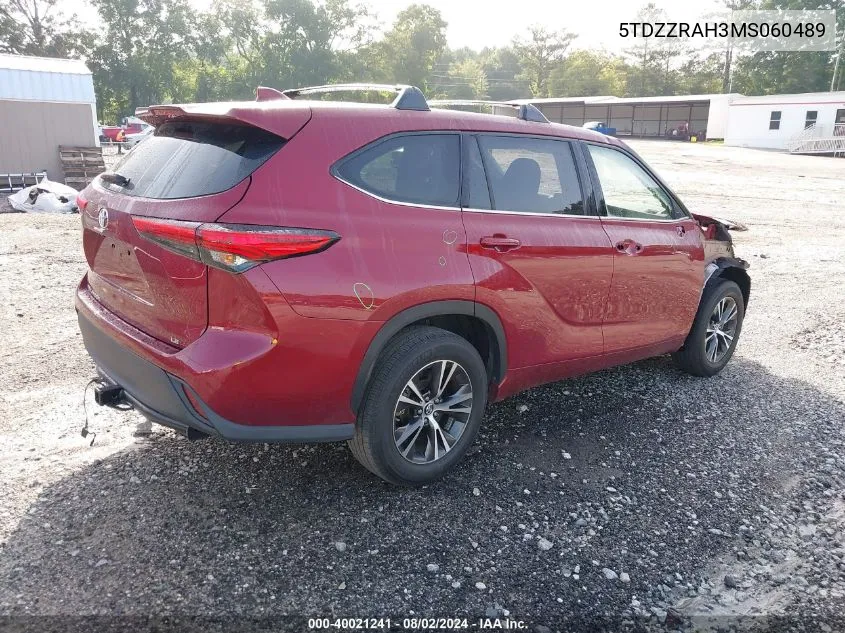 2021 Toyota Highlander Le VIN: 5TDZZRAH3MS060489 Lot: 40021241